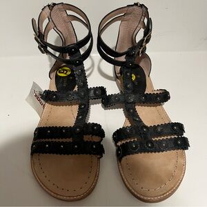 Kate Spade Black Floral Strap Sandals